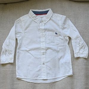 H&M Baby White Button Down Long-Sleeve Shirt